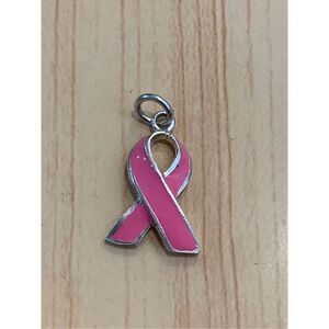 .925 Pink Ribbon Sterling Silver Jewelry Charm #breast cancer